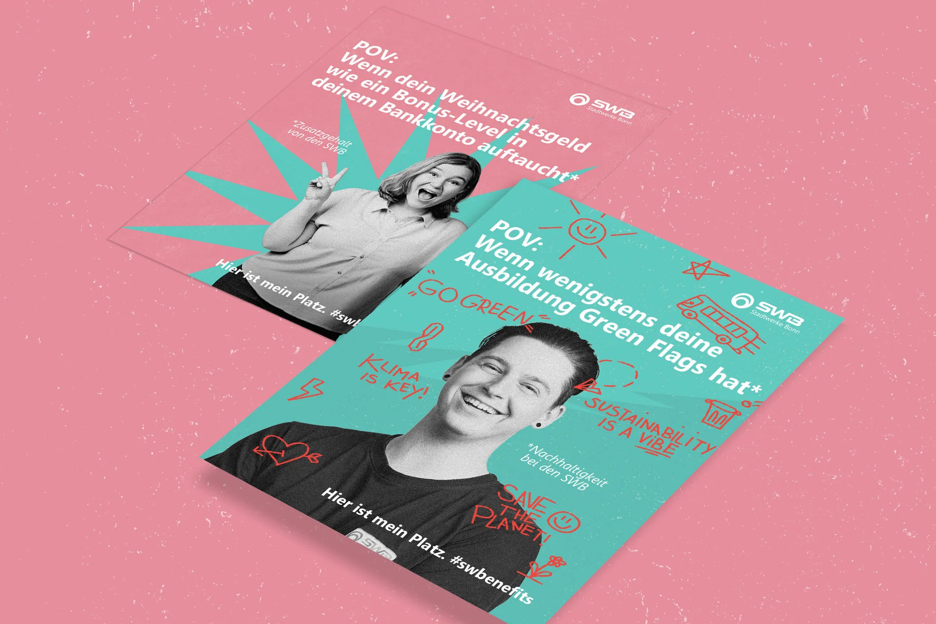 Hier sind die Plakate unserer SWB Kampagne für das Recruiting neuer Auszubildenden zu sehen. Hier sind die Plakate unserer SWB Kampagne für das Recruiting neuer Auszubildenden zu sehen.